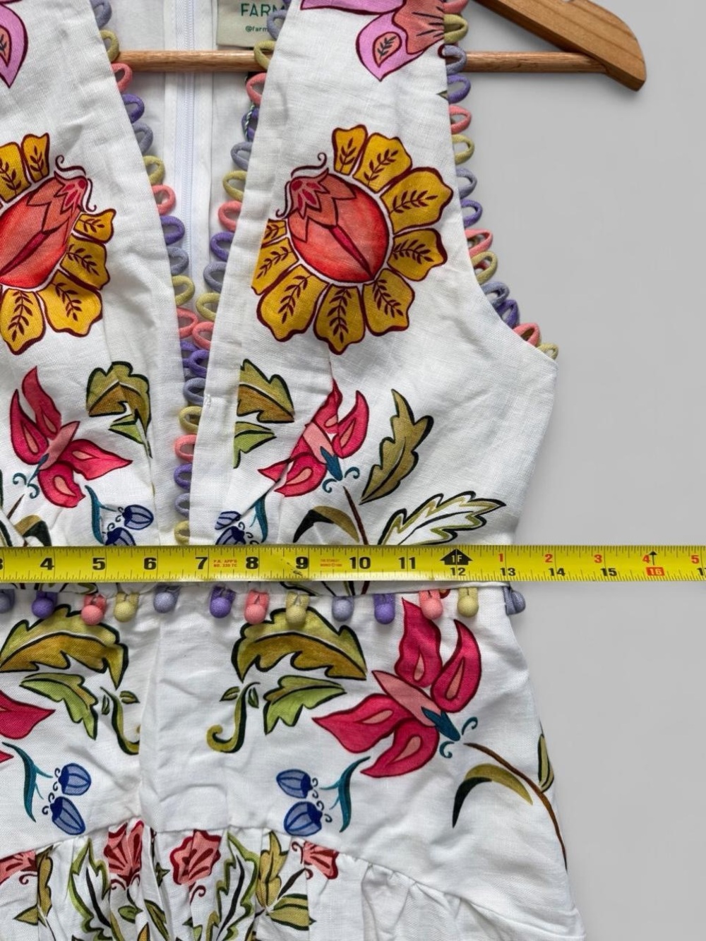 NWT FARM RIO Floral Insects Off-White V Neckline Sleeveless Maxi Dress - Picture 9 of 14